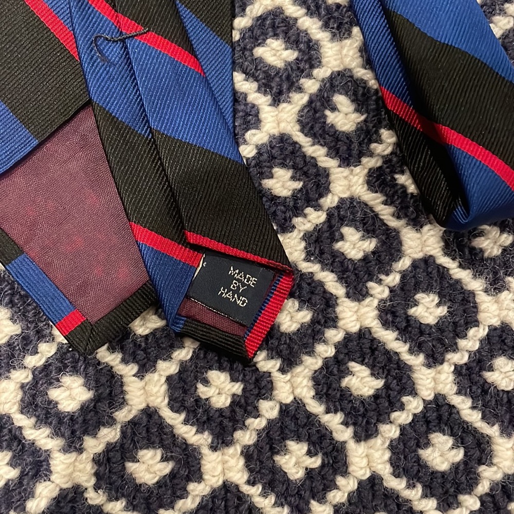 Vintage Polo Ralph Lauren Mens Silk Tie Blue Black Red - Picture 3 of 3